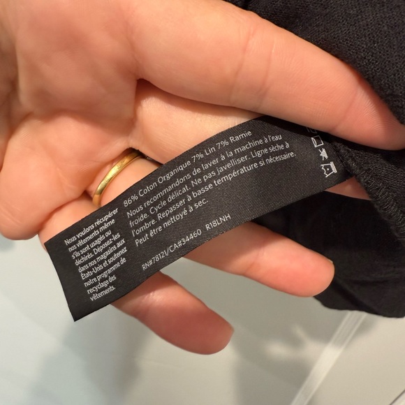 Eileen Fisher Black button up cotton top - Picture 4 of 4